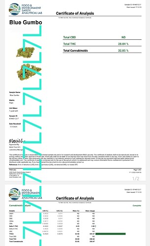 7LEAF INDOOR COA BLUE GUMBO HEMP USA