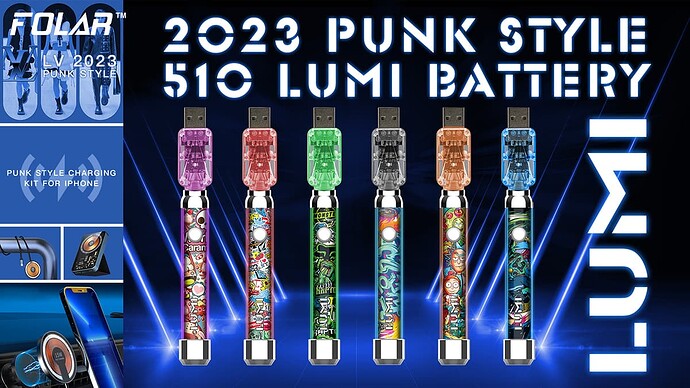 2023 punk style 510 lumi battery