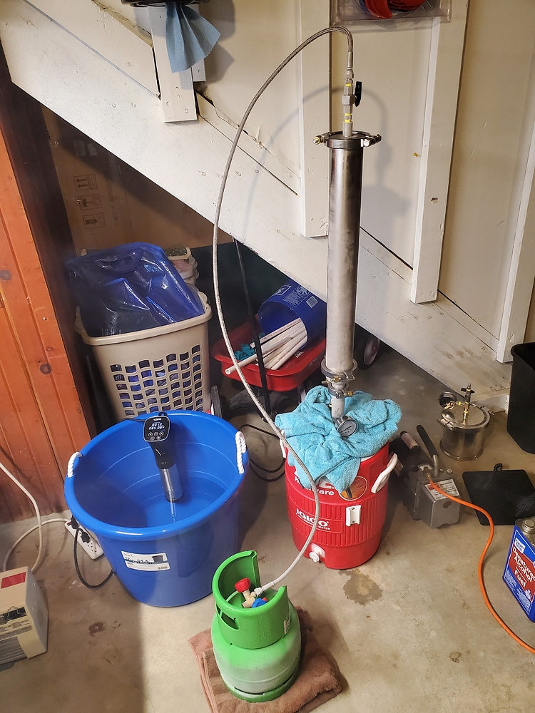 Getting the last bit of butane of out a dip tube tank Extraction