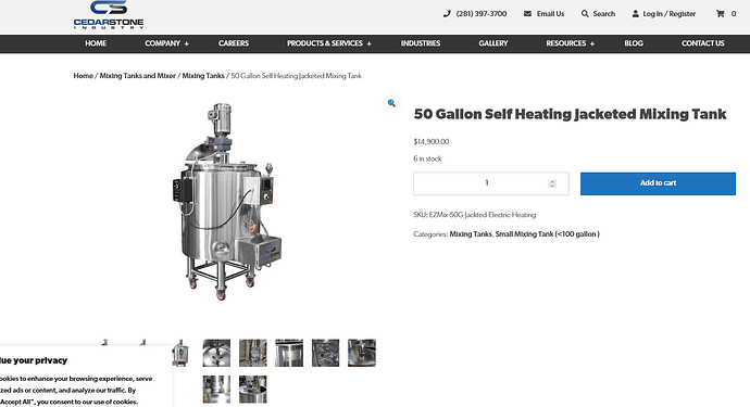 Screenshot 2023-07-08 at 10-05-28 50 Gallon Self Heating Jacketed Mixing Tank