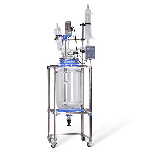 ZOIBKD-Supply-Laboratory-Equipment-100L-Double-Glass-Reactor-High-Strength-Acid-Resistant-With-Mechanical-PT2FE-Stirring