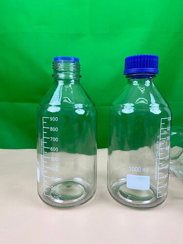 Blue glass bottles (2)