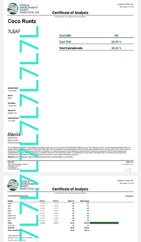 7LEAF EXOTIC FLOWER COA THCA THC HEMP CALI WEED