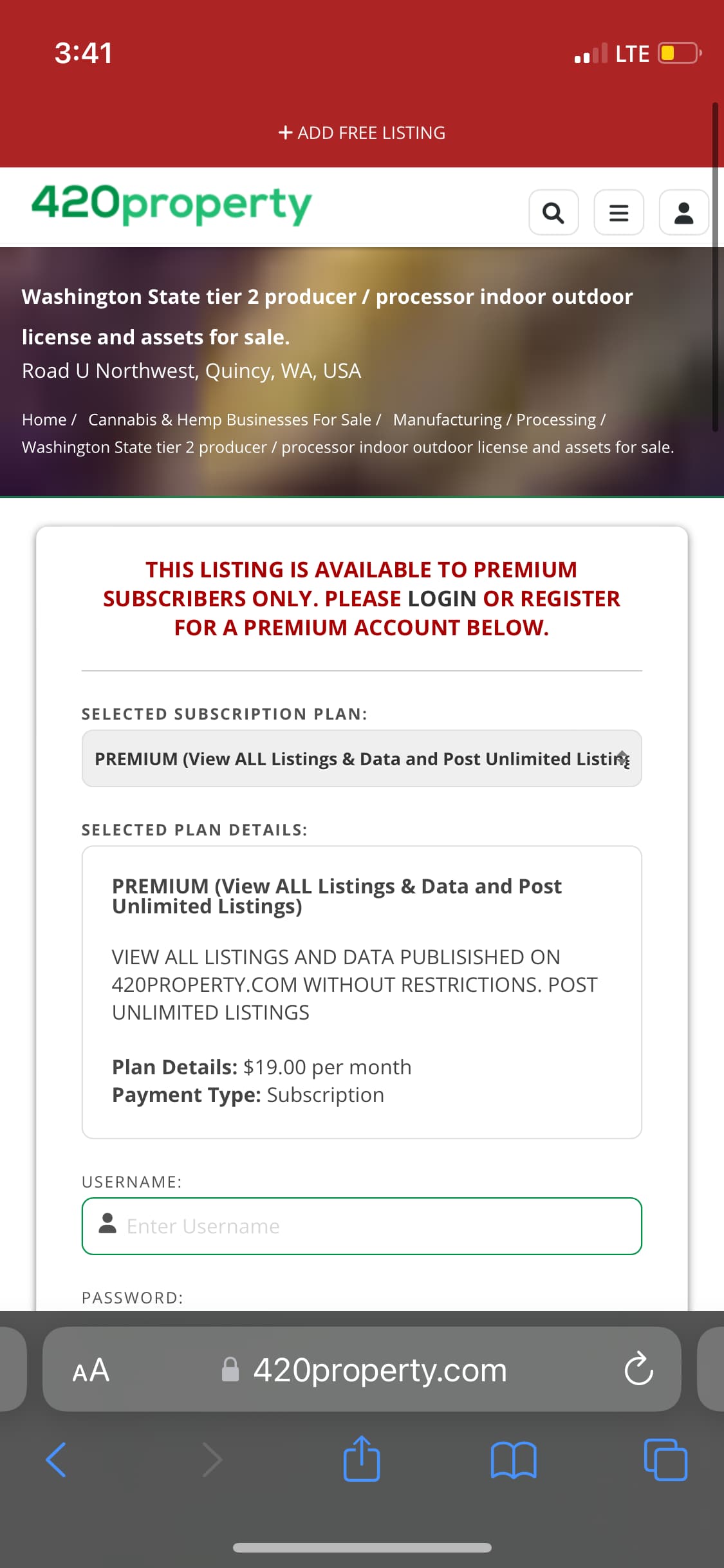 Washington State tier 2 producer / processor indoor outdoor license and