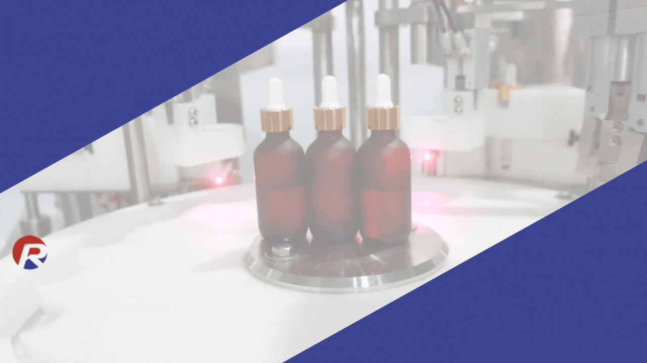 CBD oil  bottle filling and capping line